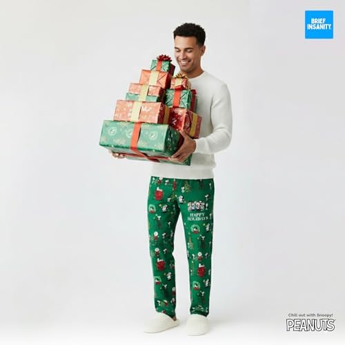 BRIEF INSANITY Snoopy Unisex Lounge Pajama Pants - Loose-Fit, Ultra-Soft, Holiday Wear - Image 3