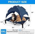 Elevated Dog Bed with Canopy Raised Pet Cot for Large Dogs, Outdoor Dog Cot with Removable Sun Shade Tent, Breathable Mesh Portable Dogs Cot for Camping, Beach, Backyard, Outdoor Use - Image 5