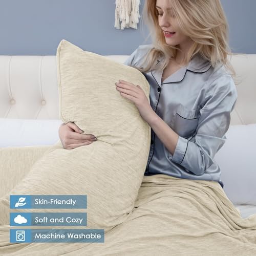 CHOSHOME Cooling Pillow Cases Zipper Pillow Covers Q-Max > 0.45 Zippered Pillowcases for Hot Sleepers, Soft, Breathable, Skin-Friendly, 4 Pack (Standard, 20"x26", Beige) - Image 6