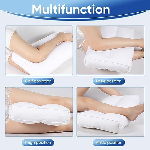 MINUPWELL Knee Pillow for Side Sleepers, 6 Inch Height Between Leg & Under Knee Pillow for Back Sleepers - Leg Pillow with 1200G 7D High Suppot Alternative for Relieving Leg, Back, and Knee Pain - Image 2