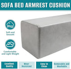 2 Pack Couch Arm Rest Pillow, 8''x8''x20'' Faux Leather Waterproof Cover, High Density Foam Armrest Cushion, Removable & Washable Elbow Support for Sofa, Bed, and Armchair (Medium Grey) - Image 5