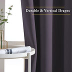 NICETOWN Blackout Bedroom Curtains 66 inches Long, Grommet Room Darkening Thermal Insulated Window Treatments for Home Office/Kids Room, Greyish Purple, 2 Panels, W66 x L66 - Image 5