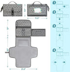 Kopi Baby Portable Diaper Changing Pad, Wipes Pocket, Premium Grey Arrows - Image 5