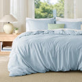 Bedsure Cal King Duvet Cover, Double Brushed Bedding Set, Light Blue, 3Pcs by BEDSURE