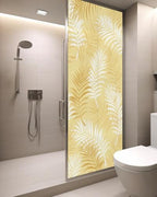 Window Privacy Film Frosted, Yellow Botanical Static Cling Door Window Covering, Summer Palm Leaves Foliage Tropical UV Blocking Windows Film for Office, Hotel, Bedroom, 29.5 x 78.7 Inches - Image 3