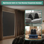 Tegeme 2 Pack Portable Blackout Travel Curtains 51"W x 78"L Black Adjustable Blackout Window Covers with Suction Cups No Drill Black out Window Shade Light Blocker for RV Bedroom Nursery Dorm Use - Image 3