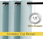 NICETOWN Room Darkening Curtains for Living Room 84 inches Long - Sky Blue Grommet Room Darkening Window Treatments Sound Reducing Drapes for Bedroom, 2 Panels, W52 x L84 - Image 2