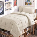CozyLux Twin XL Comforter Set Beige - 5 Pieces Twin XL Bed in a Bag by CozyLux