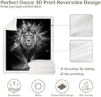 Sleepwish Lion Inches Dark Wildlife Sherpa Blanket King - Image 7