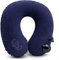 Travel Pillow Push-Button Inflatable U Shaped Neck for Support Airplanes with Packsack and Luggage Clip by Unknown