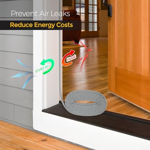 Ravinte Weather Stripping Door Seal, Q-Shaped Kerf Foam Strip, 50 FT, Grey - Image 3