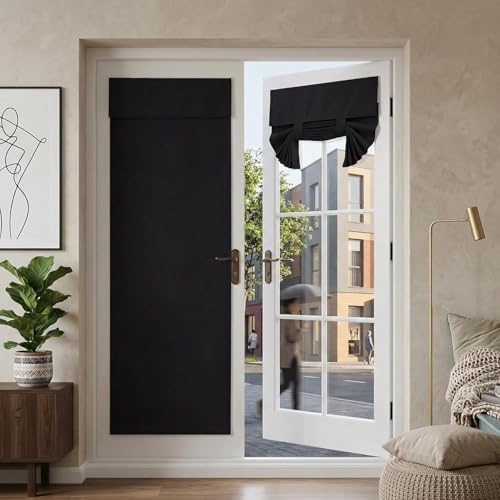 RYB HOME 2 Panels Blackout French Door Curtains for Front Back Glass Door by RYBHOME