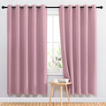NICETOWN Blackout Curtains Panels for Bedroom - 3 Pass Microfiber Noise Reducing Thermal Insulated Solid Ring Top Blackout Window Drapes (2 Panels, 66 x 72 Inch, Crystal Pink) by NICETOWN
