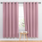 NICETOWN Blackout Curtains Panels for Bedroom - 3 Pass Microfiber Noise Reducing Thermal Insulated Solid Ring Top Blackout Window Drapes (2 Panels, 66 x 72 Inch, Crystal Pink) by NICETOWN