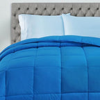 SUPERIOR All Season Down Alternative Comforter, Cal King, Aster Blue - Image 5