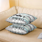 Feelyou Happy Camping Cushion Case Camper Throw Pillow Covers 18"x18" Set of 4 for Sofa Couch Bed Chair Car RV Decor Rustic Farmhouse Style Decorative Pillow Case RV Camping Outdoor Pillows Covers - Image 4