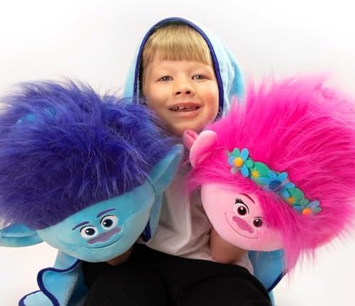 Trolls Armrest Buddy Stuffed Plush Travelling Toy with Blanket 13” - Kids Ultimate Travel Pillow Companion Set (Queen Poppy) - Image 5