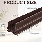 Yaocom 4strip 32" Vinyl U Shape Door Bottom Seal Slide on Door Sweep, Brown - Image 2
