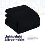 Sweet Home Collection 7 Piece Comforter Set Bag Solid Color All Season Soft Down Alternative Blanket & Luxurious Microfiber Bed Sheets, Black, Queen - Image 5