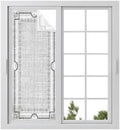 Window Privacy Film Frosted, Gray Botanical Static Cling Door Window Covering, Vintage Florals Geometric Minimalist UV Blocking Windows Film for Office, Hotel, Bedroom, 29.5 x 78.7 Inches by Unknown