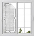 Window Privacy Film Frosted, Gray Botanical Static Cling Door Window Covering, Vintage Florals Geometric Minimalist UV Blocking Windows Film for Office, Hotel, Bedroom, 29.5 x 78.7 Inches by Unknown