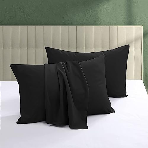 100% Egyptian Cotton Pillow Protectors Set of 4 King Size by ShunjieHome