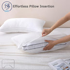 Cooling Pillow Covers for Curved Pillows – 2-Pack 28x20 Pearl White Moon-Shaped Zippered Pillowcases, 100% Rayon Derived from Bamboo, Ultra-Soft, Silky, Breathable, & Wrinkle‑Resistant - Image 3