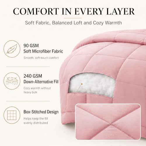 CozyLux Full Size Comforter Sets Pink - 7 Pieces Bed in a Bag - Image 5