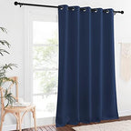 NICETOWN Blackout Navy Blue Bedroom Curtain 118 inches Long, Grommet Thermal Insulated Room Divider Drape Solid Window Treatment for Sliding Door/Living Room, W66 x L118, 1 Panel - Image 2