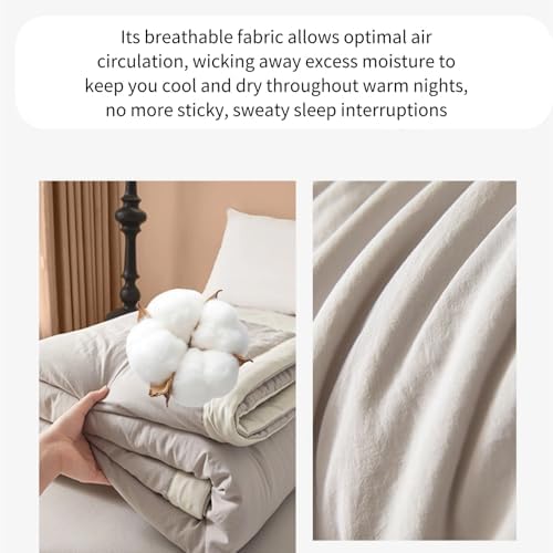 100% Cotton Summer Comforter,Ultra Soft Breathable Lightweight Quilt,Machine Washable for Hot Sleepers&Travel. (Grey, XL(60''×78'')) - Image 6