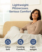 King Standard Pillow Cases - 6 Pack Pillowcases, 20" x 36" - Beige Stripes - Image 3