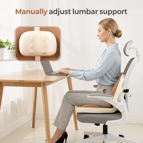 FLORICH 2 in1 Truck Seat Cushion and Lumbar Support Pillow Memory Foam Car Seat Cushion with Adjustable Strap for Truck Driver Long Drives, Fits Semi Truck Seat,Car,Office&Gaming Chair(Brown) - Image 5