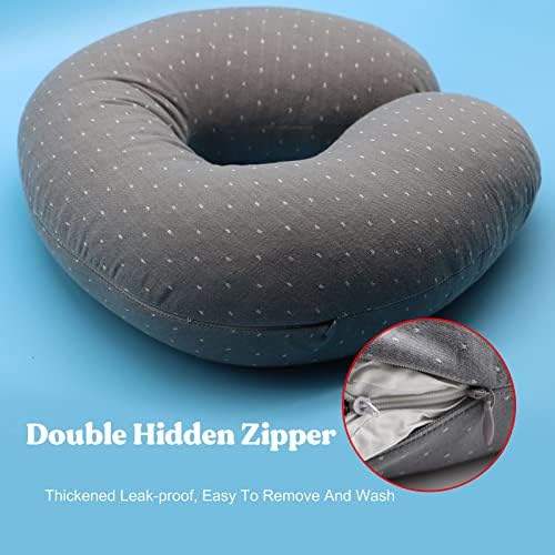 Buckwheat U-Shaped Neck Pillow Adjustable Buckwheat Hull Pillow with Pillowcase, Neck Support and Shoulder Relax Cervical Pillow (12x12 inch, Grey) - Image 6