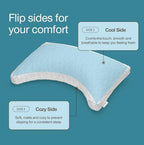 Coop Home Goods Cool Side Crescent Pillowcase, King Size Cooling Pillow Case for Hot Sleepers, Crescent Shape, Two-Sided Pillow Covers, Cozy Side & Cool Side, Ultra Soft Lulltra Cool Technology - Image 3