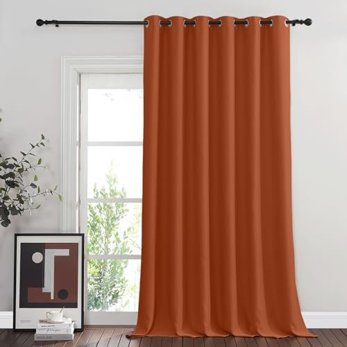 NICETOWN Burnt Orange Blackout Curtain for Sliding Door, Grommet Patio Door Curtain Wide Window Treatment Privacy Thermal Curtain for Bedroom/Living Room (1 Panel, W80 x L95) by NICETOWN