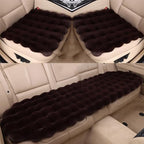 Luxury Thickened Plush Car Seat Cushion Set,Soft Fluffy Protector Warm Faux Rabbit Fur Non-Slip Front and Back Seat Covers (Coffee,3pcs) by EDVKLNG