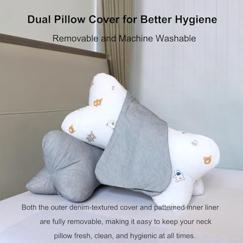 ZHIWEIKJ Bone Neck Pillows Dog Bone Shaped Pillow Cervical Neck Pillow for Camping Sleeping Travel Car Truck Driving Home and Office Rest (Size : C) - Image 5
