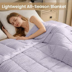 downluxe Down Alternative Blanket for Bed, Satin Trim, King, Lilac - Image 5