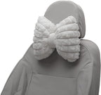 Car Headrest Pillow Ergonomic Comfortable Neck Support Pillow Car Seat Headrest Plush Memory Foam Adjustable Width White 2 Pc for Driving Travel by RATCHROLL
