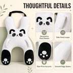 Ride Nuzzle Pillow, Plush Animal Car Travel Cushion with Adjustable Headrest Strap for Passenger Seats，Pink - Image 2