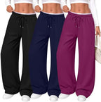 Neer 3 Pack Women's Wide Leg Sweatpants Baggy Pants with Pockets by Neer