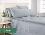 Pure Bamboo Full Sheets, Genuine 100% Organic Viscose Derived from Bamboo Bed Sheet Set, Luxuriously Soft & Cooling, Double Stitching, 2 Year Quality Promise (Full, Sterling Blue) - Image 5