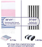 Turkish Beach Towels Set of 6 | Oversized, Quick Dry, Sand Free | 100% Cotton, Large 38x71 Towels for Beach, Pool, Travel |Soft, Compact, Absorbent | Pink/Blue - Image 3