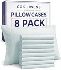 King Pillow Cases - 8 Pack Soft Pillowcase Covers - 20" x 40" (Ice Blue) by CGKUnlimited