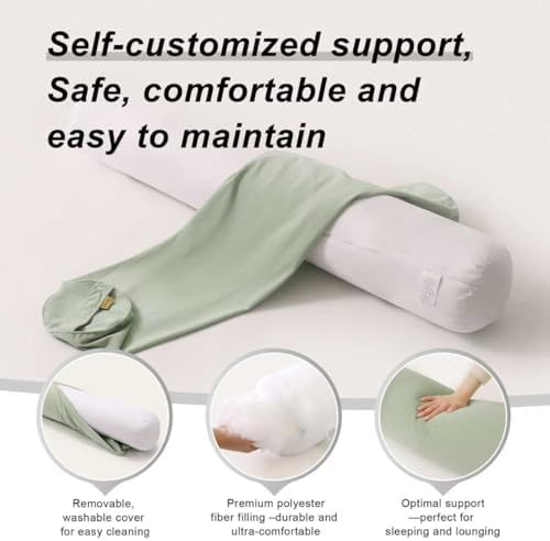 Body Pillow for Adults,Long Round Pillow,Big Cylindrical Pillow,Large Full Bolster Pillows for Side Sleepers (Celadon Green, 59"*7.87") - Image 4