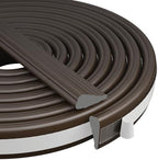 Wedge-Shape Window Weather Stripping Door Frame Seal 3Pcs×196” Brown by KNEELISA