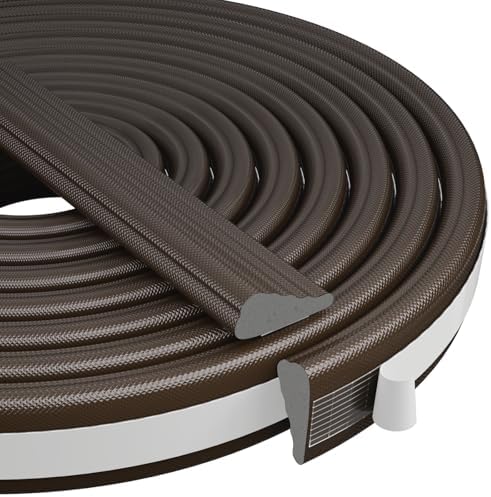 Wedge-Shape Window Weather Stripping Door Frame Seal 3Pcs×196” Brown by KNEELISA