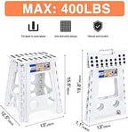 ACKO 16 Inch 6 Pack Folding Step Stool, Safety Lock, Holds 400 lbs, White - Image 2