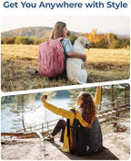 BAGSMART 17.3 Inch Large Travel Backpack, Carry On Flight Approved, Pink - Image 6