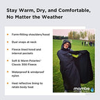 Mambe Extra Large Extreme Weather Hooded Blanket Black 100% Waterproof and Windproof with Premium Stuff Sack - Perfect for Watching Sports and Staying Warm Outdoors - Machine Washable - Image 3